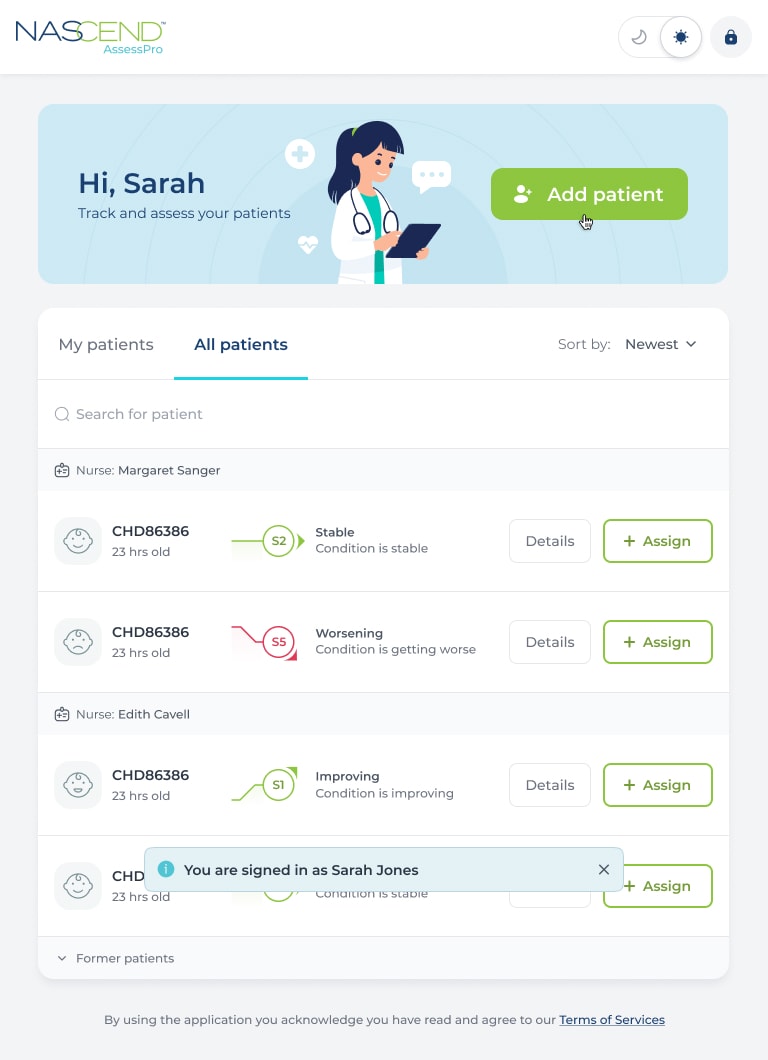 Nascend: Patient roster