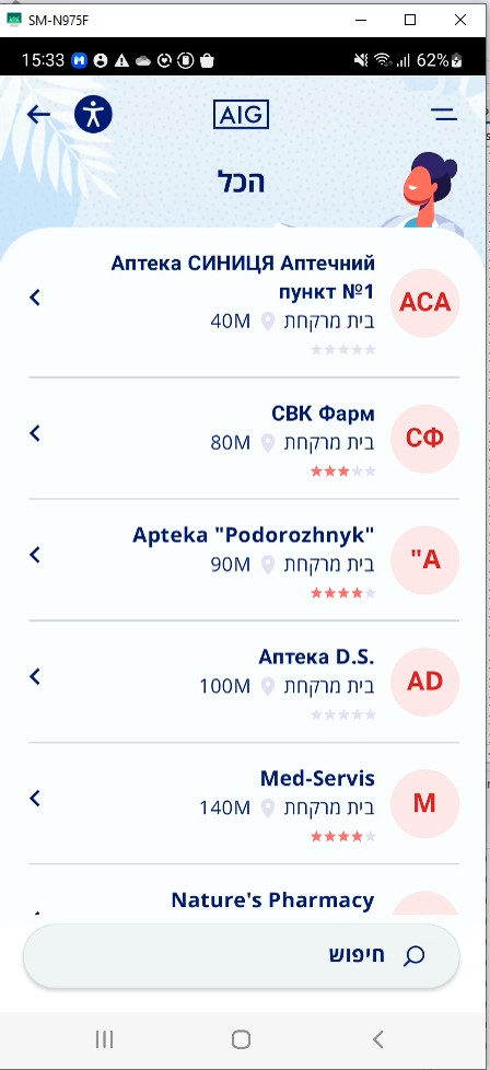 AIG Safe Travel: Nearby pharmacies