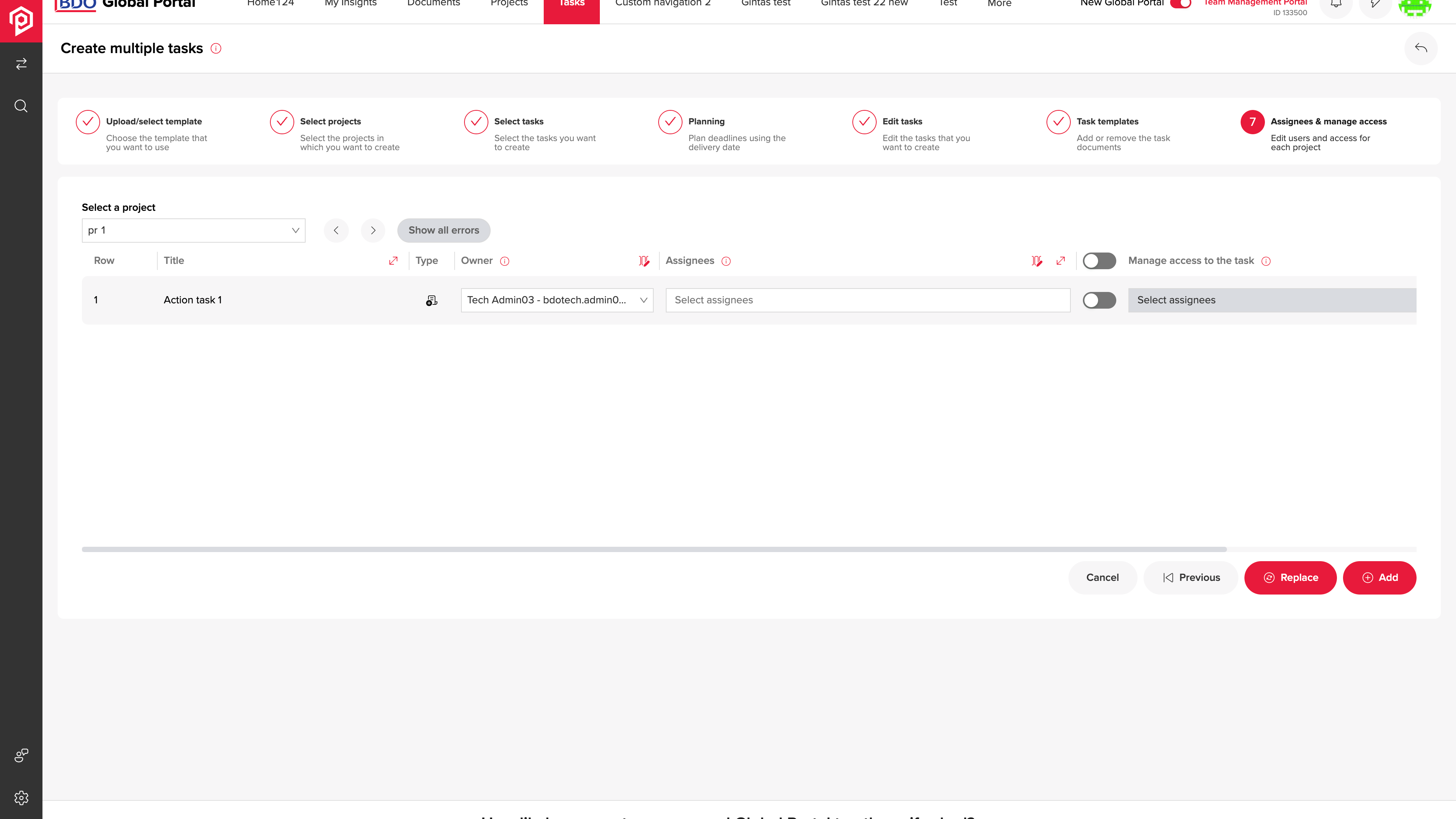 Assigning owners and managing task access