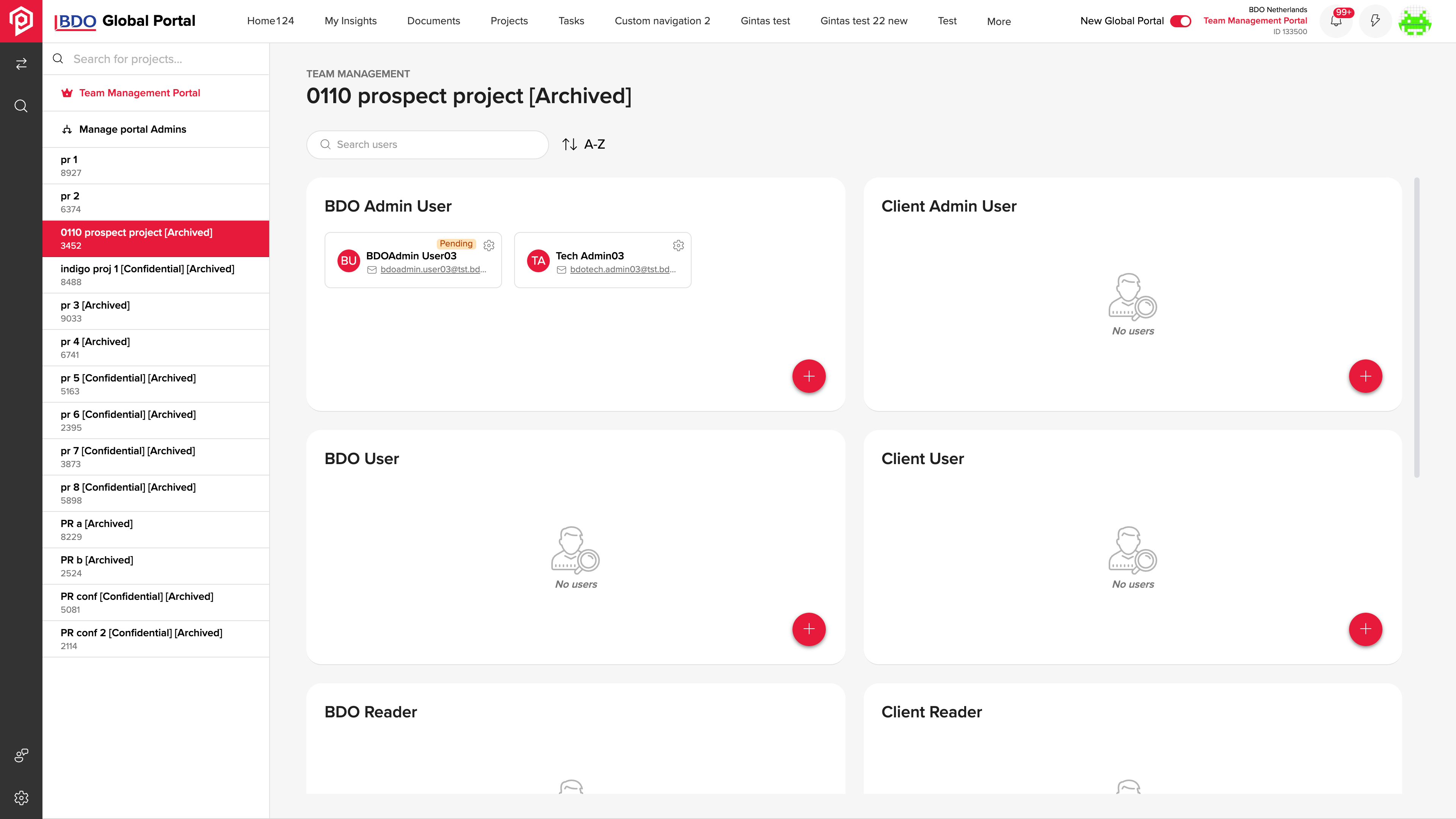 Managing project team roles