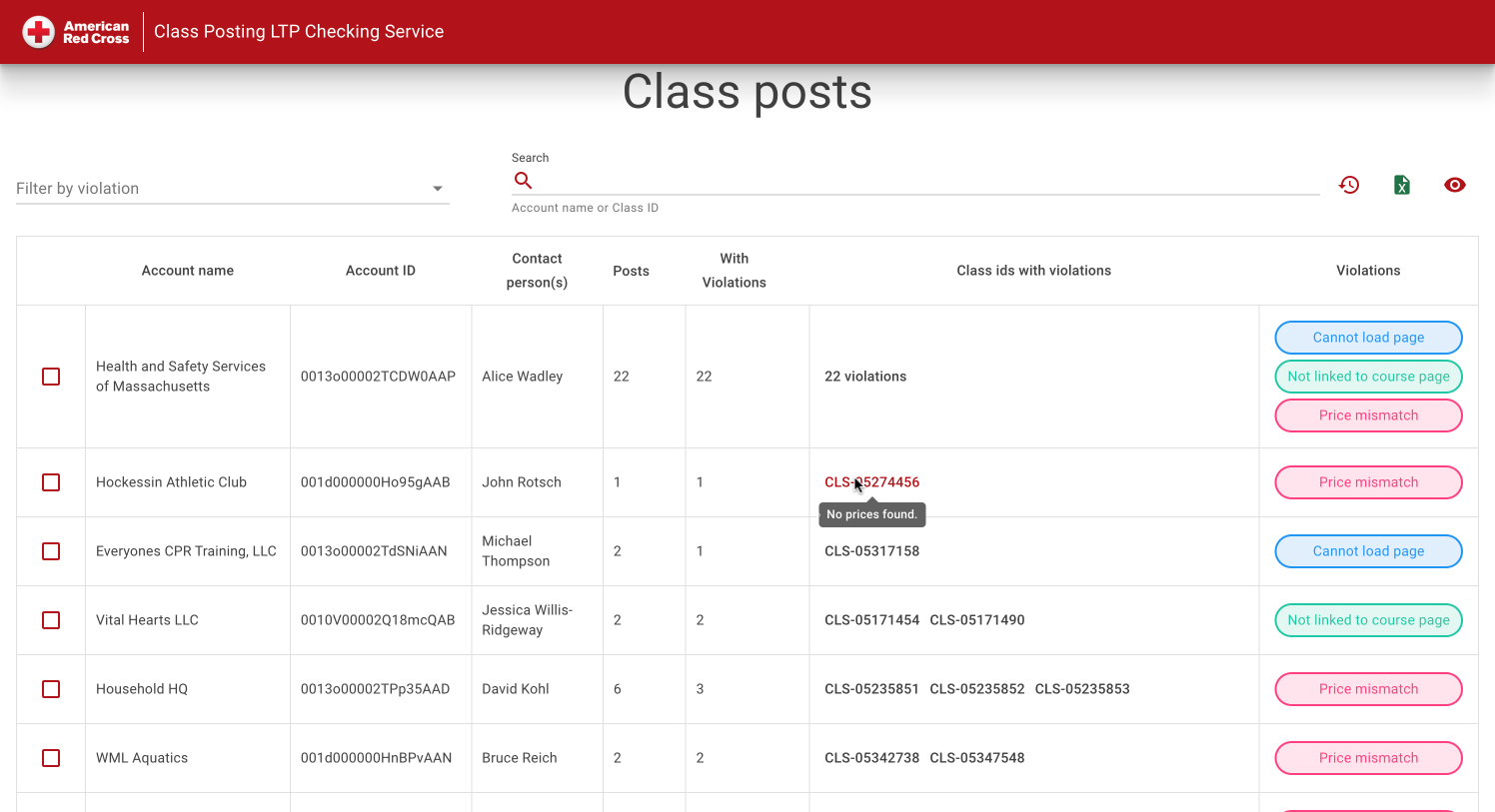 Course and partner search