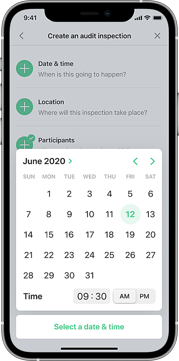 EHS: Inspection date and time