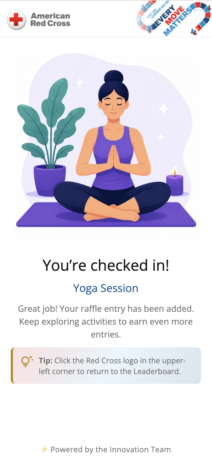 Yoga check-in confirmation