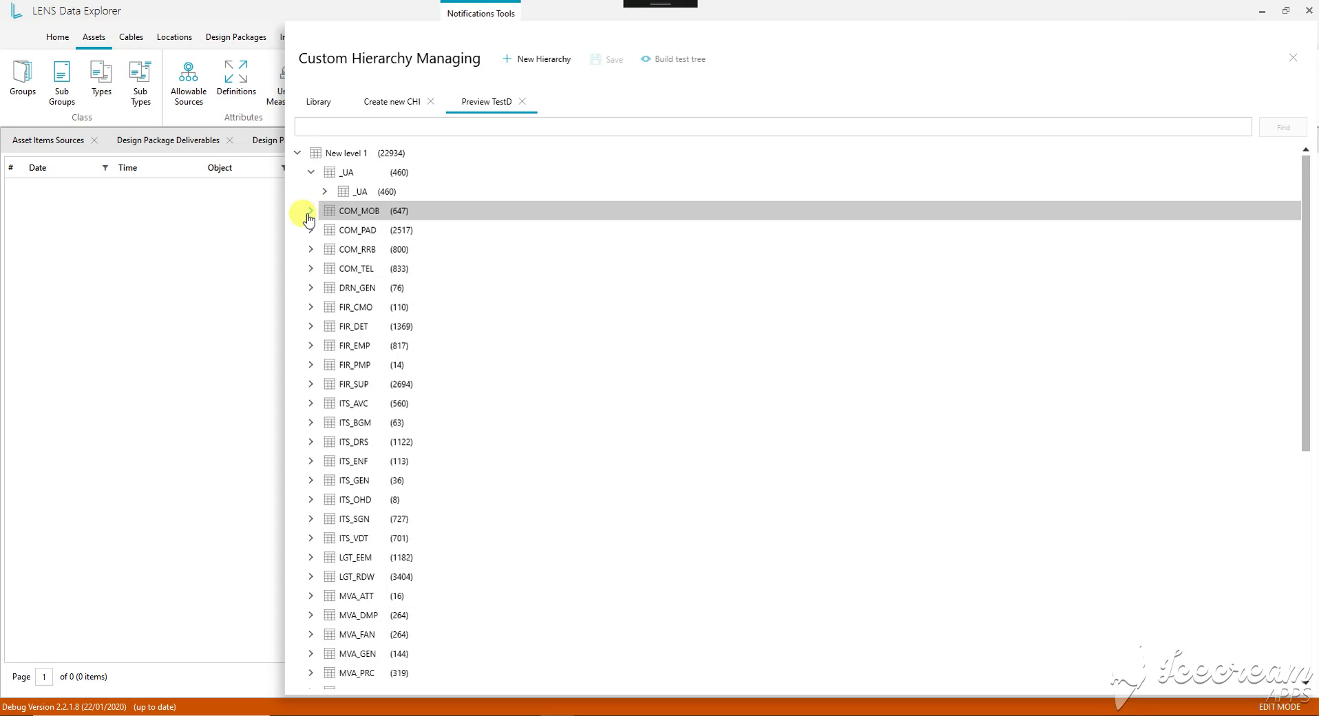 Hierarchy preview with record counts
