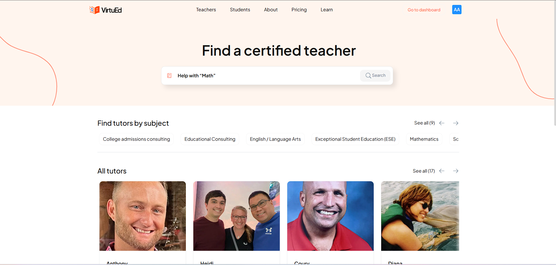 VirtuEd: Find a teacher