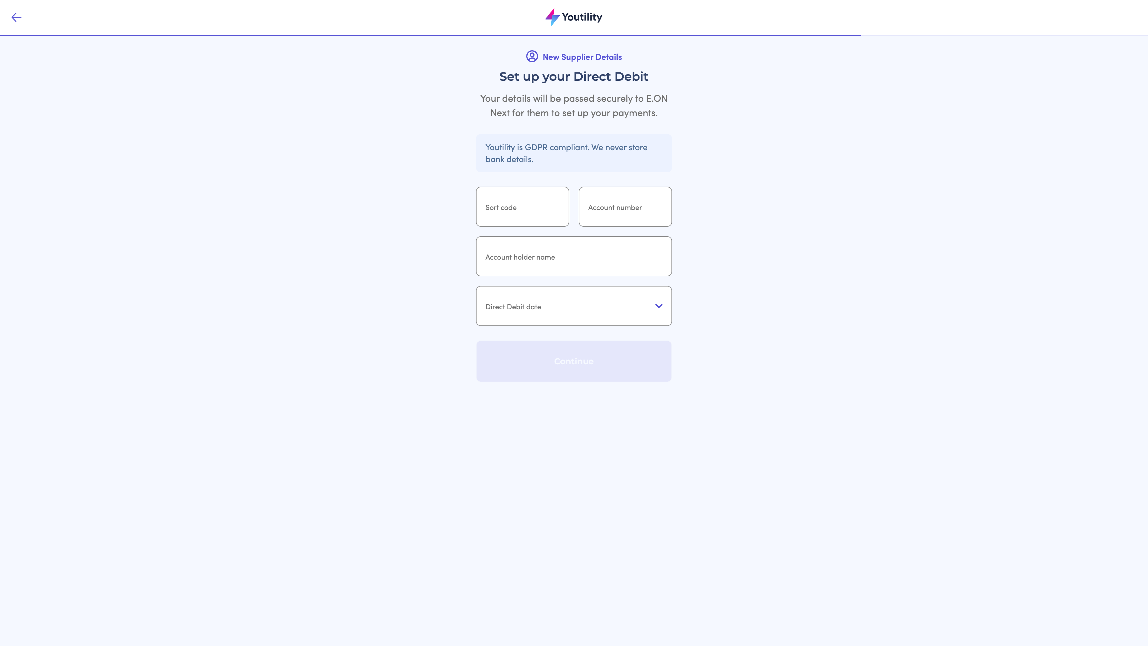 Direct Debit setup